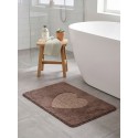 Clayre & Eef Bath Mat 78x48x1 cm Brown Polyester Heart