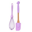 Clayre & Eef Keukengerei set van 2 Vogel 28x5 / 26x6 cm Paars Kunststof
