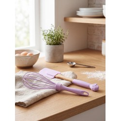 Clayre & Eef Keukengerei set van 2 Vogel 28x5 / 26x6 cm Paars Kunststof