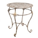 Clayre & Eef Tavolo da bistr Ø 69x76 cm Bianco Marrone Metallo