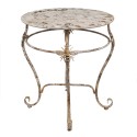 Clayre & Eef Tavolo da bistr Ø 69x76 cm Bianco Marrone Metallo