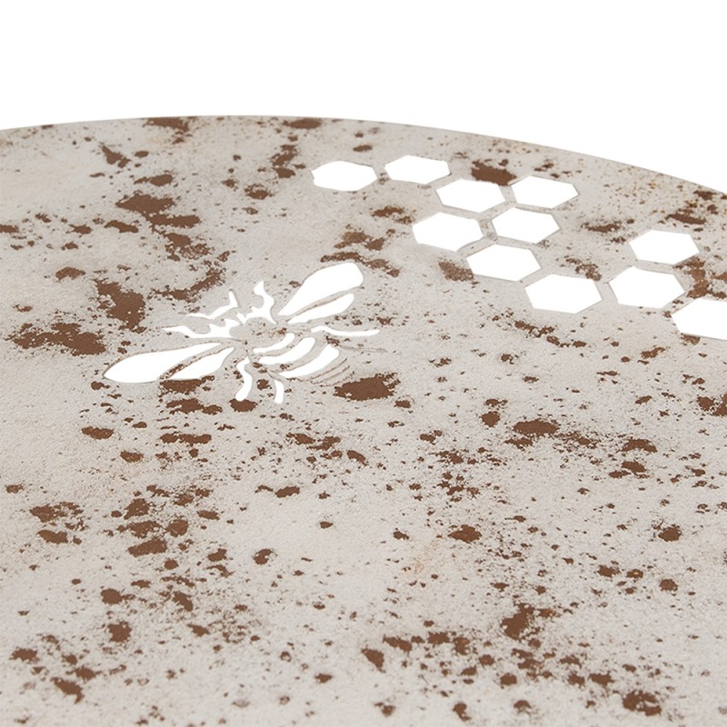 Clayre & Eef Tavolo da bistr Ø 69x76 cm Bianco Marrone Metallo