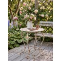 Clayre & Eef Tavolo da bistr Ø 69x76 cm Bianco Marrone Metallo