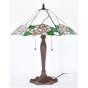 Lumilamp Table Lamp Tiffany 44x61x64 cm White Green Glass Flowers