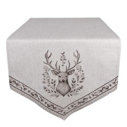 Clayre & Eef Tafelloper 50x160 cm Beige Katoen Hert