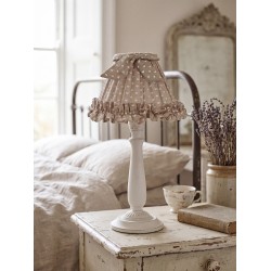 Clayre & Eef Lampshade Ø 22x14 cm Grey Cotton Hearts