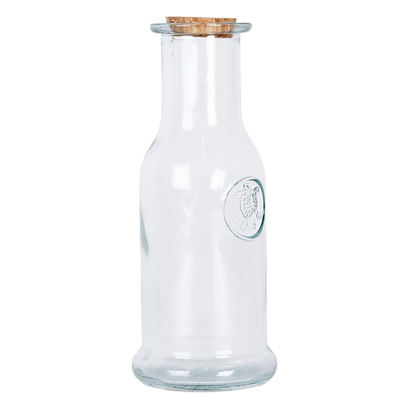 Clayre & Eef Decorative Bottle Ø 9x20 cm Transparent Glass