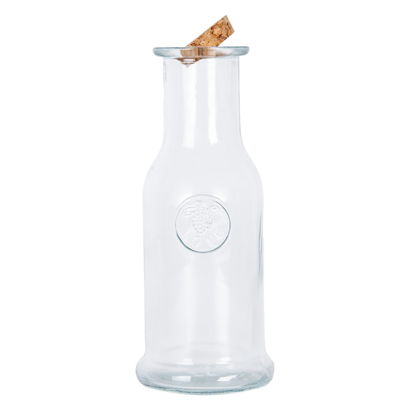 Clayre & Eef Decorative Bottle Ø 9x20 cm Transparent Glass