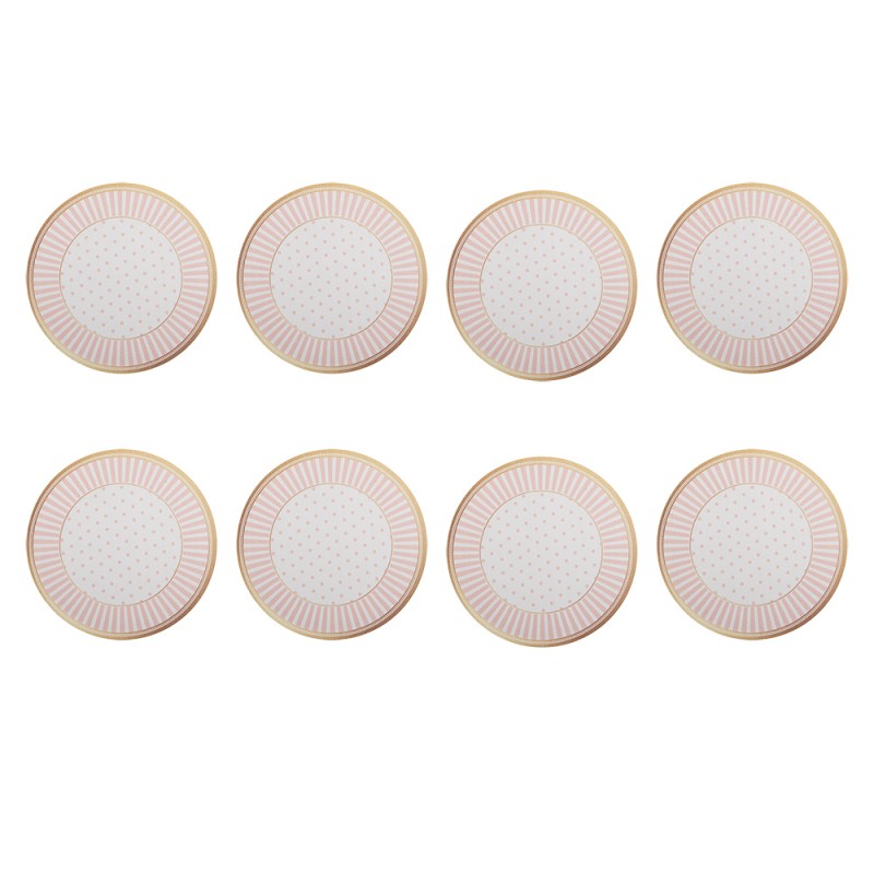 Clayre & Eef Untersetzer für Gläser Ø 10x4 cm Beige Kunststoff