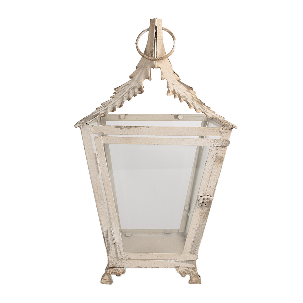 Clayre & Eef Lantaarn 26x26x47 cm Beige Metaal afbeelding