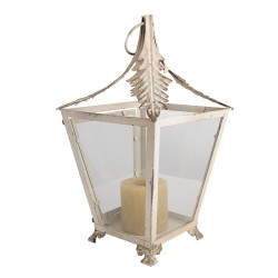 Clayre & Eef Laterne 26x26x47 cm Beige Metall