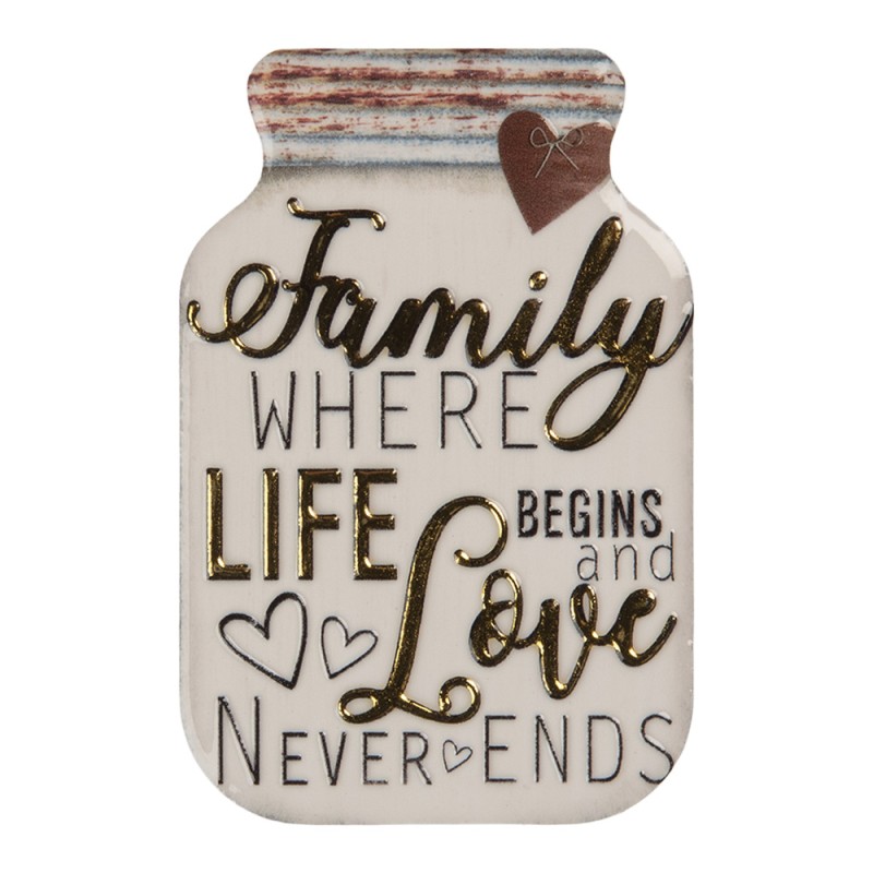 Clayre & Eef Magnet 5x1x8 cm White Metal