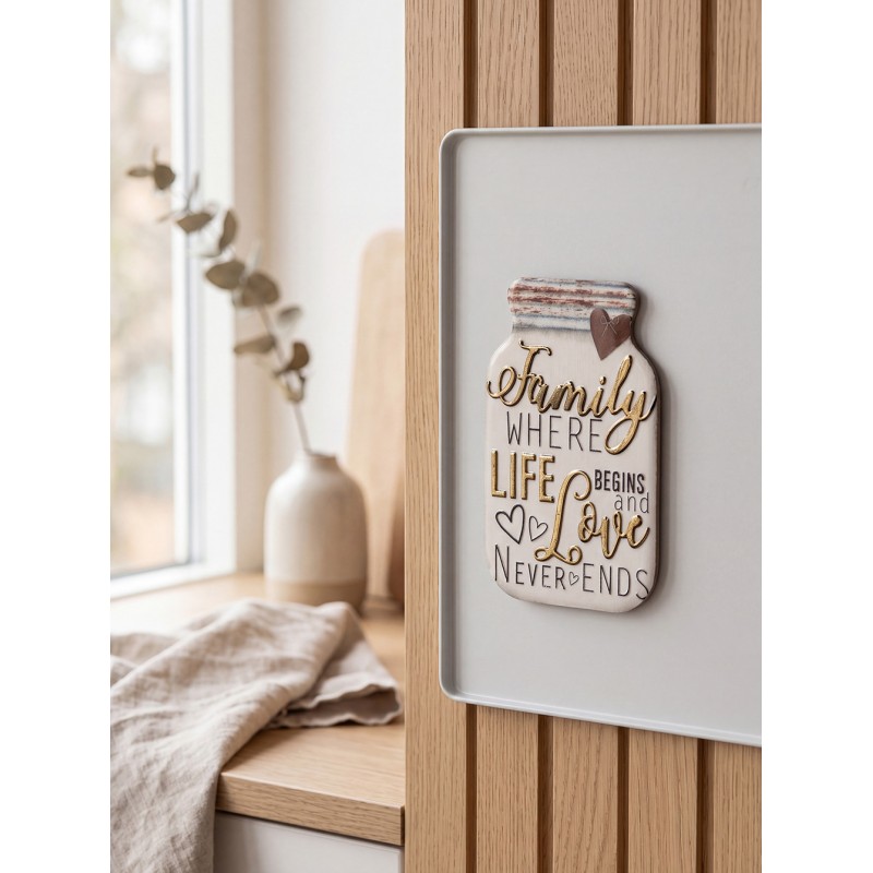 Clayre & Eef Magnet 5x1x8 cm White Metal