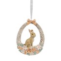 Clayre & Eef Pendentif de Pâques Lapin 7x2x10 cm Beige Plastique
