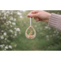 Clayre & Eef Pendentif de Pâques Lapin 7x2x10 cm Beige Plastique