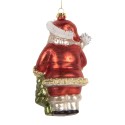 Clayre & Eef Ornamento Natalizio Babbo Natale 8x7x14 cm Color oro Vetro