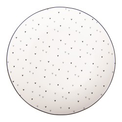 Clayre & Eef Assiette de petit d‚jeuner Ø 20 cm Blanc Porcelaine Coeurs
