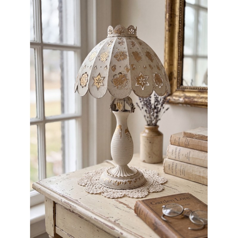 Clayre & Eef Lampe de table Ø 41x69 cm Beige Métal