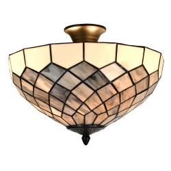 Lumilamp Lampada da soffitto Tiffany Ø 41x24 cm Grigio Vetro