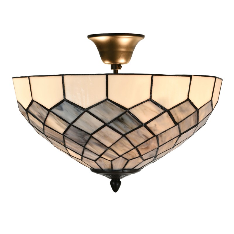 Lumilamp Lampe de plafond Tiffany Ø 41x24 cm Gris Verre