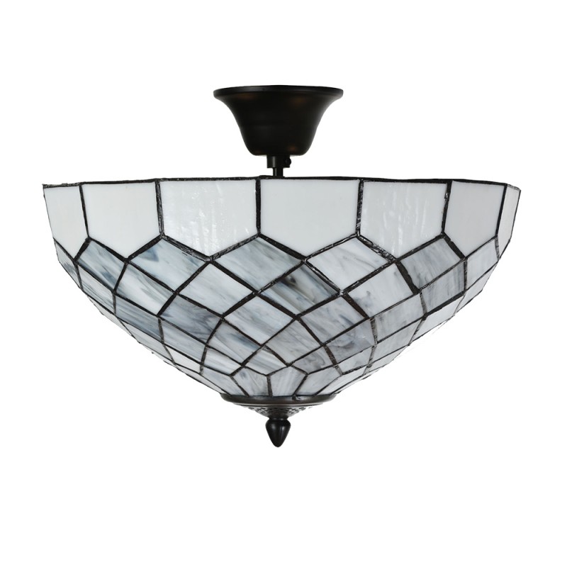 Lumilamp Lampe de plafond Tiffany Ø 41x24 cm Gris Verre