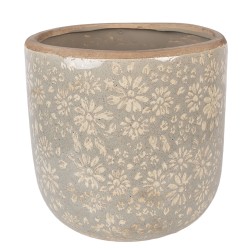 Clayre & Eef Blumentopf Ø 20x19 cm Grau Keramik