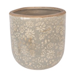 Clayre & Eef Blumentopf Ø 20x19 cm Grau Keramik