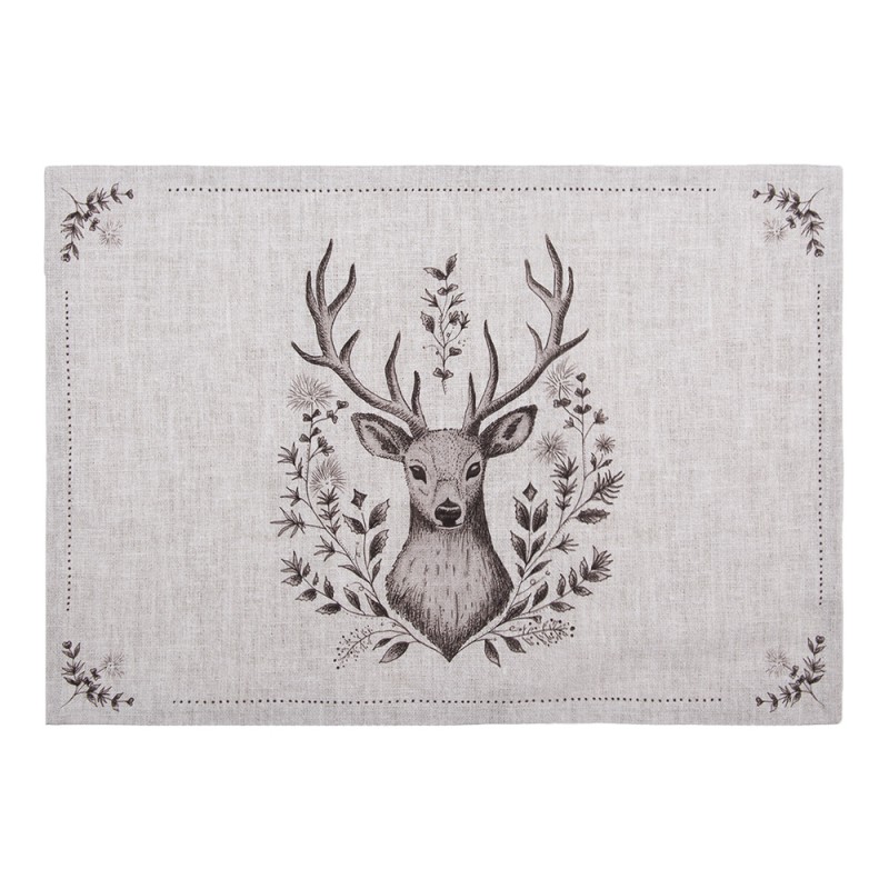 Clayre & Eef Tovagliette set di 6 48x33 cm Beige Cotone Cervo