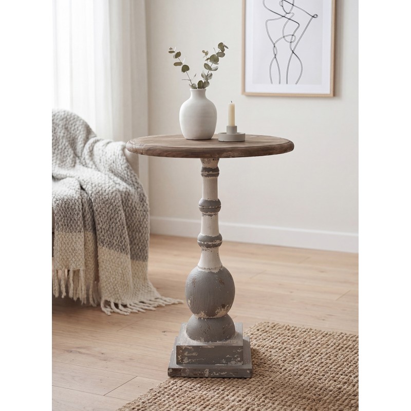 Clayre & Eef Table d'appoint Ø 51x71 cm Marron Bois