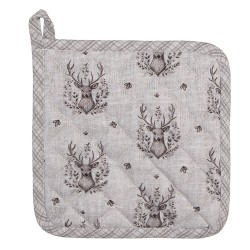 Clayre & Eef Pannenlap 20x20 cm Beige Katoen Hert