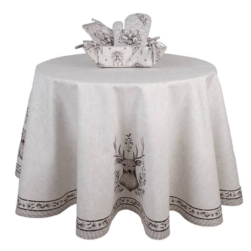 Clayre & Eef Topflappen 20x20 cm Beige Baumwolle Hirsch