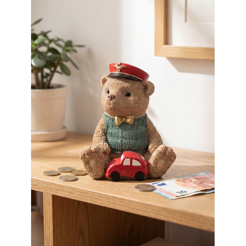 Clayre & Eef Tirelire Ours 15x13x19 cm Marron Plastique