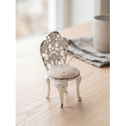 Clayre & Eef Pin Cushion 5x5x10 cm White Iron