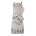 Clayre & Eef Pot Holder 20x20 cm Beige Green Cotton Pine Trees
