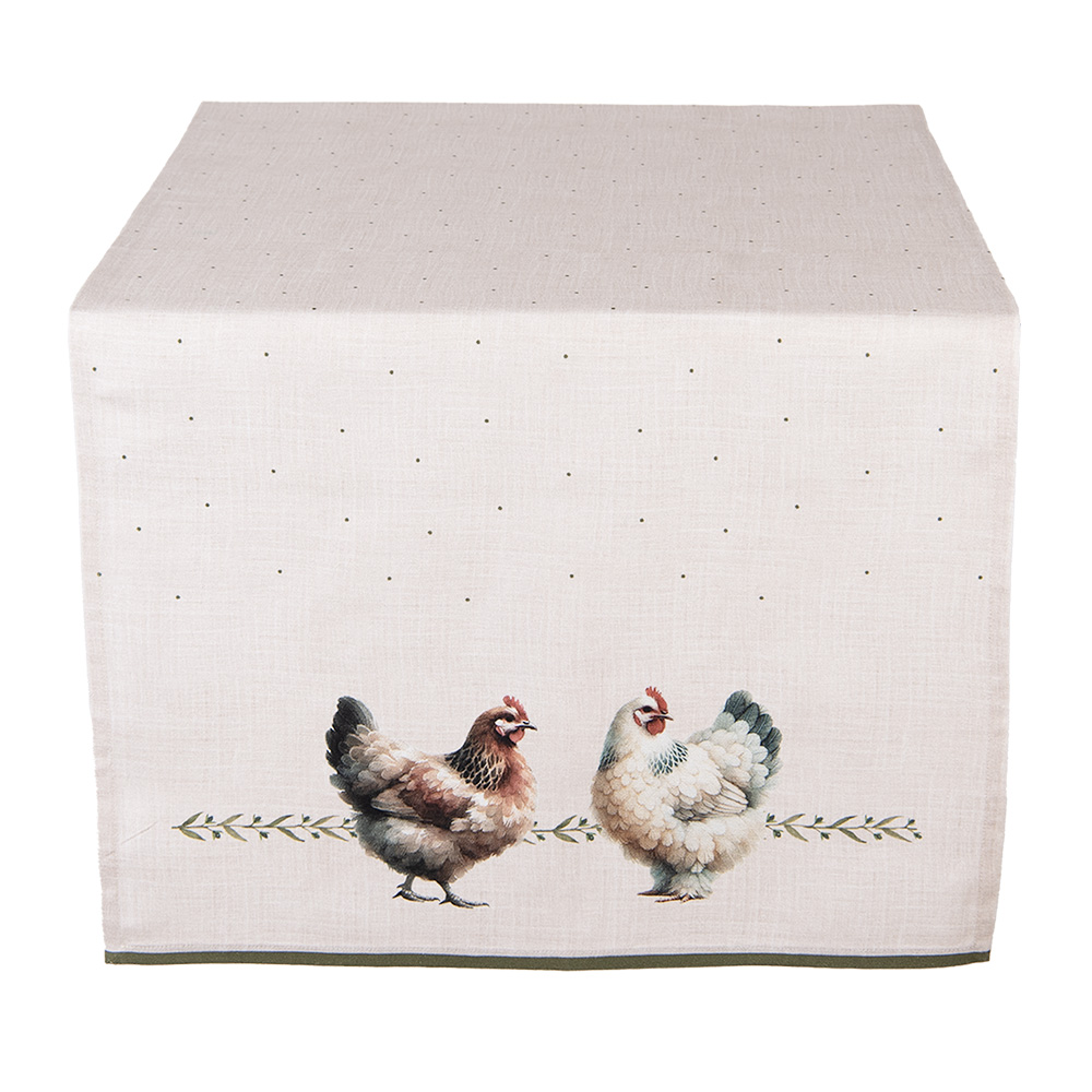 Clayre & Eef Tafelloper 50x140 cm Beige Katoen afbeelding