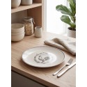 Clayre & Eef Piatto per la colazione Ø 20 cm Bianco Grigio Porcellana Gallo