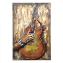 Clayre & Eef Peinture sur métal 80x120 cm Orange Fer Guitare