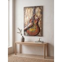 Clayre & Eef Peinture sur métal 80x120 cm Orange Fer Guitare