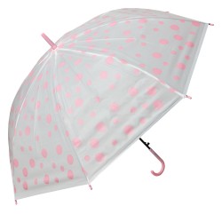 Clayre & Eef Ombrello per bambini Ø 88x71 cm Rosa Bianco Plastica