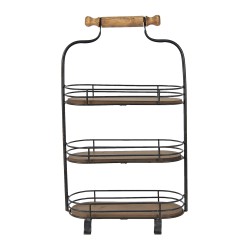 Clayre & Eef Etagere a 3 strati 51 cm Nero Marrone Ferro