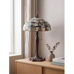 Lumilamp Lampensockel Tischlampe Tiffany Ø 23x62 cm Braun Kunststoff