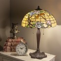 Lumilamp Pied de lampe lampe de table Tiffany Ø 23x62 cm Marron Plastique