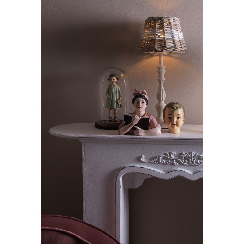 Clayre & Eef Beeld Vrouw 16x11x19 cm Beige Roze Polyresin