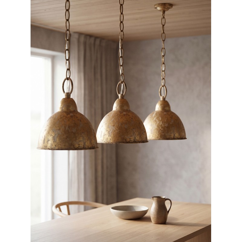 Clayre & Eef Lampe à suspension Ø 20x22 cm Couleur or Métal