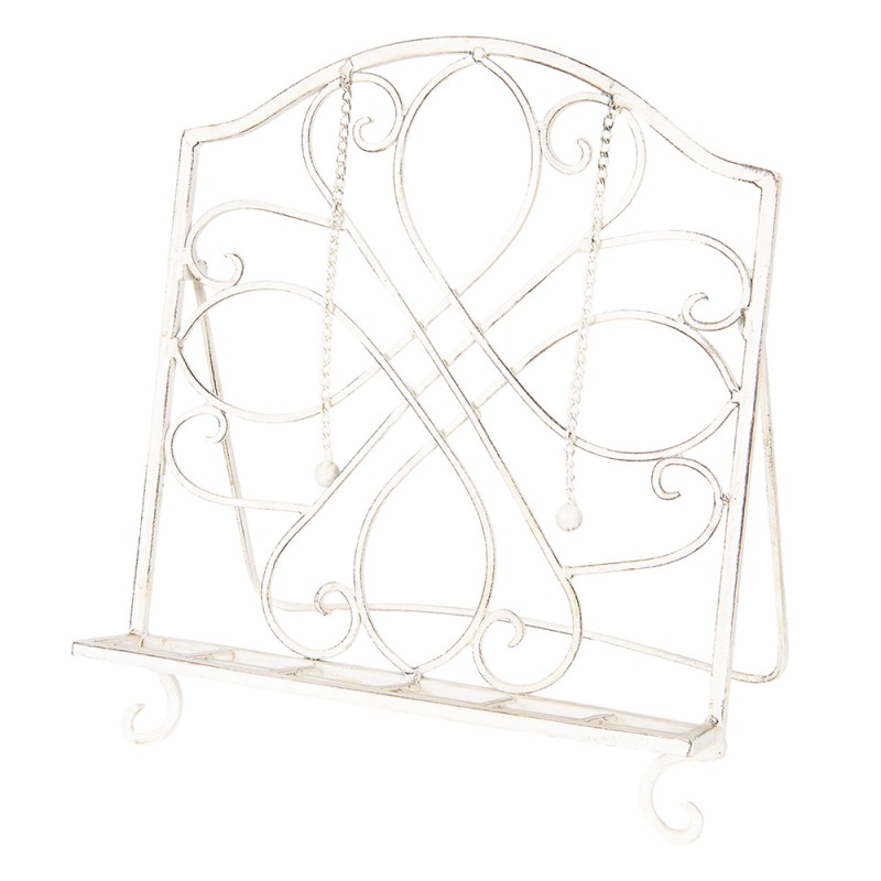 Clayre & Eef Cookbook Stand 31x23x34 cm White Iron