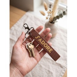 Clayre & Eef Sleutelhanger 20 cm Bruin Synthetisch