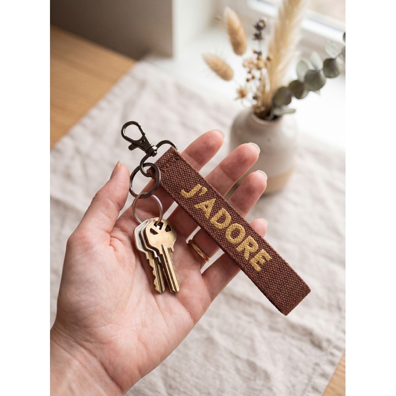 Clayre & Eef Sleutelhanger 20 cm Bruin Synthetisch