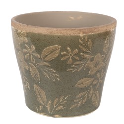 Clayre & Eef Blumentopf Ø 10x9 cm Grün Keramik