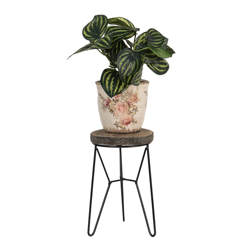 Clayre & Eef Plantentafeltje 22 cm Bruin Hout