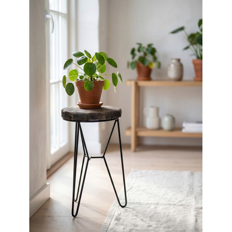 Clayre & Eef Plantentafeltje 22 cm Bruin Hout